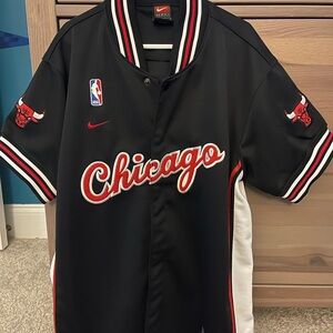 Nike Black Jacket with Red and White Stripes